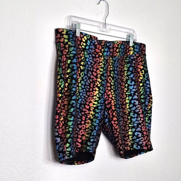 Torrid Multicolor Shorts Leggings Sz 3 High Waist Elastic Waist Hippie Boho 70s - Picture 3 of 14